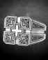 Preview: Ring, 4 Lilien und Kreuz, versilbert oxidiert