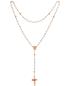 Preview: Rosenkranz  rose gold mit Rosenquarz 48 cm lang