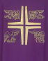 Preview: Kasel violett  mit gesticktem Symbol 4 Evangelisten