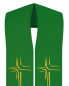Preview: Priesterstola mit gold gestickter Kreuzsymbolik, grün