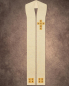 Preview: Priesterstola mit gesticktem Kreuz, verziert mit Steinen