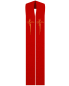 Preview: Priesterstola rot 135 cm mit gold gestickter Kreuzsymbolik