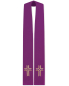 Preview: Priesterstola 130 mit gold gestickter Kreuzsymbolik, violett