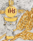 Preview: Tabernakel 24x24x24 messing vergoldet IHS & Kelch