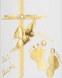 Preview: Taufkerze gold Kreuz mit Foto nach Wunsch 265 x 60 mm