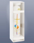 Preview: Taufkerze Kreuz mit bunten Kinderfüßen 265x50 mm