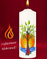Preview: Kerze 165x60 mm Lebensbaum und Sonne m. Wasser