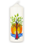 Preview: Kerze 165x60 mm Lebensbaum und Sonne m. Wasser