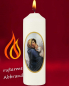 Preview: Marienkerze 165x50 mm Aufdruck Maria mit Kind