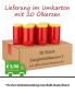 Preview: 20 Grablichter rot 3 Tage Monulux 100 % Pflanzenöl