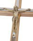 Preview: Holzkreuz mit Korpus, 10 x 22 cm silberfarbiges Dekor