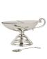Preview: Schiffchen Messing vernickelt 13 cm lang 11 cm hoch