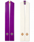 Preview: Doppelstola weiß und violett  mit besticktem Kreuz