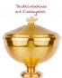 Preview: Ziborium matt vergoldet 12 cm Ø, mit Deckel 22 cm hoch