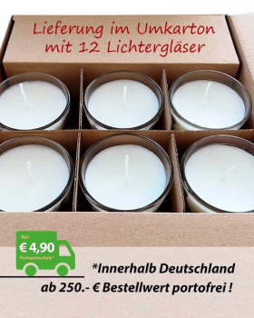 12 Kerzengläser 65 x 65 mm Auferstehung Christi A + O