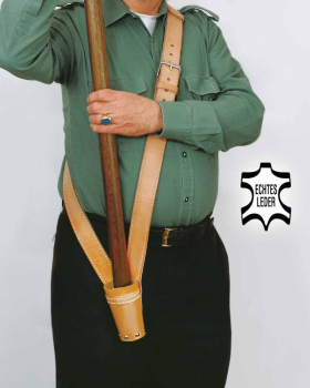 Fahnentragegurt natur Leder 90-110 cm extra lang