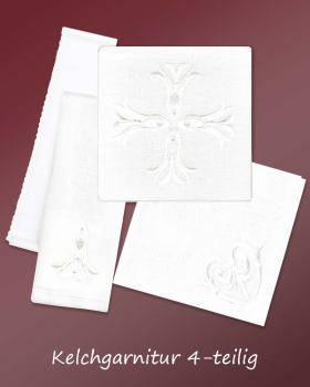 Preview: Kelchgarnitur mit barocker weißer Ornamentik, 4-teilig