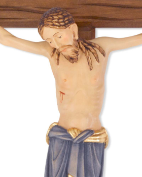 Wandkreuz gebeizt, 29 cm hoch Christus 13cm