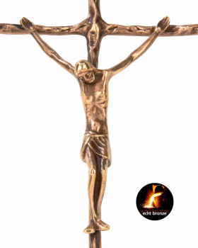 Papstkreuz aus Bronze patiniert 60 x 38 cm