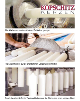 Altarkerze 600/70 mm 10% Bienenwachs