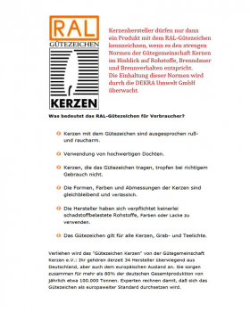 Altarkerze 500 x 70 mm, tropffrei