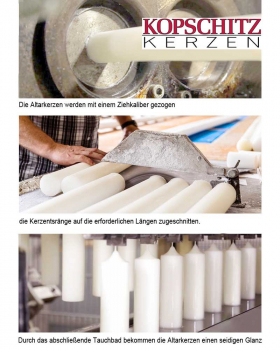 Altarkerzen 400 x 70 mm, tropffrei