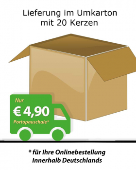 Ölkerzen AETERNA rot, "10Tage" 20 St. im Karton