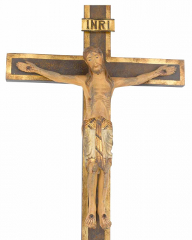 Wandkreuz Holz Romanisch Antik - Kreuz 34 x 17 cm