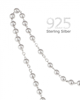 Rosenkranz Sterling Silber 925 große Perlen, 6 mm Ø