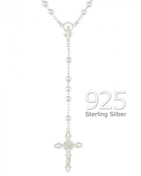 Rosenkranz Sterling Silber 925 große Perlen, 6 mm Ø