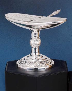 Schiffchen versilbert mit Löffel