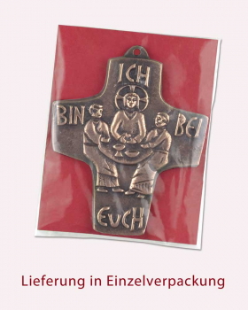 Kommunionandenken Bronze Kreuzigung 10,5 x 8,5 cm