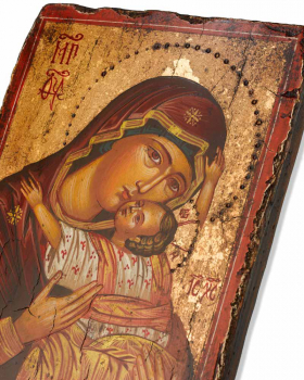 Madonna Glykophilousa handgemalt 14 x 18 cm Ikone