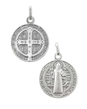 Benediktus Medaille 25 mm Ø Sterling Silber 925