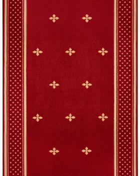 Preview: Kirchenläufer 120 cm breit Dessin 2 rot, mit Lilien