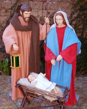 Hl. Familie mit Kind, Lebensgröße 150 cm