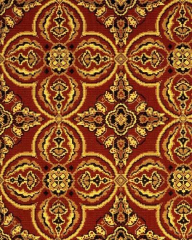 Teppich Rosette rot/gold 100 % Schurwolle 75 x 78 cm