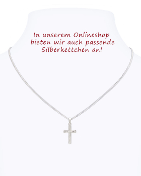 Kreuz Anhänger strukturiert 12 mm x 18 mm 925 Silber
