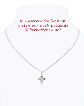 Kreuz Anhänger m. Stein 11 x 16 mm 925 Silber