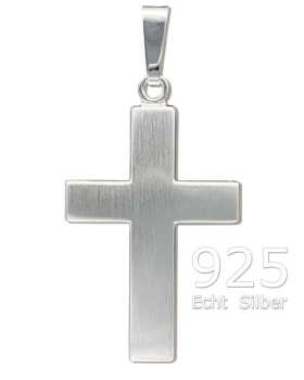 Kreuz Anhänger matt 18 mm x 26 mm 925 Silber