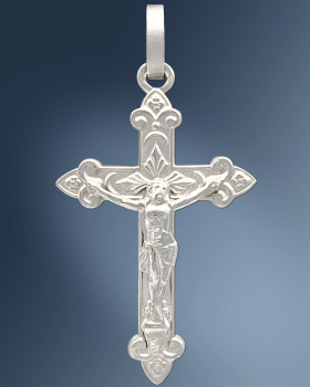 Kreuz Anhänger Kruzifix 16 x 25 mm 925 Silber