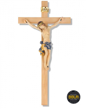 Wandkreuz gebeizt, 29 x 13 cm, Corpus 14 cm hoch