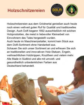 Jesuskind 50 cm geschnitzt koloriert, Tuch vergoldet