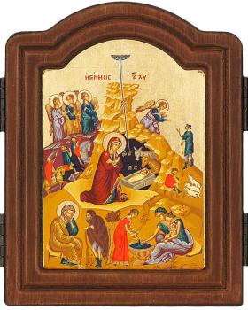 Preview: Ikone Triptychon "Geburt Christi", Siebdruck