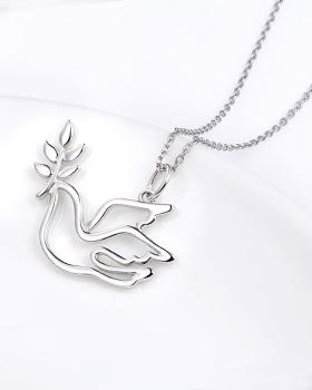 Preview: Kette mit Anhänger Taube 925 Sterling Silber 18 x 25 mm
