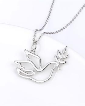 Preview: Kette mit Anhänger Taube 925 Sterling Silber 18 x 25 mm