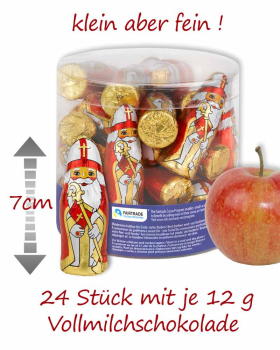 24 Stück Nikolaus aus Schokolade 12 Gramm