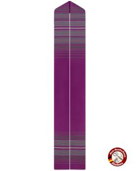 Preview: Stola violett Streifeneinwebe, silberne Lurexeinwebe 150 cm