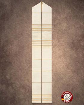 Preview: Priesterstola beige und gold, Handwebstoff 150 cm lang