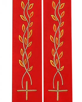 Stola "Lebensbaum" 140 cm im Faconschnitt rot